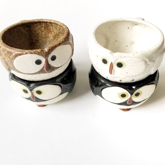Kotobuki Other - Kotobuki Set of 4 Stoneware Owl Mug Bowls